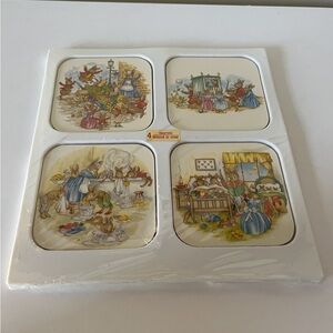 Bunnykins Coaster Set By Royal Doulton Vintage Sealed Made In Canada